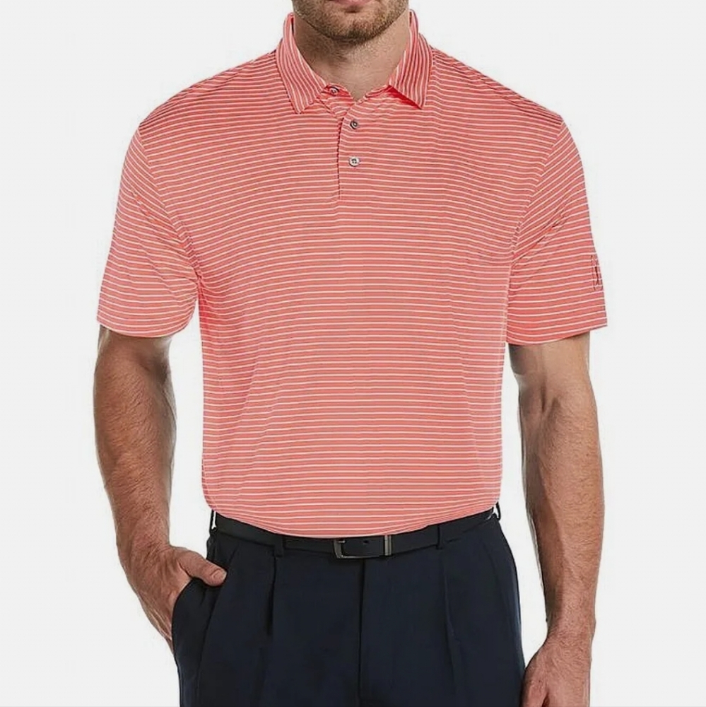 PGA cayenne striped golf shirt